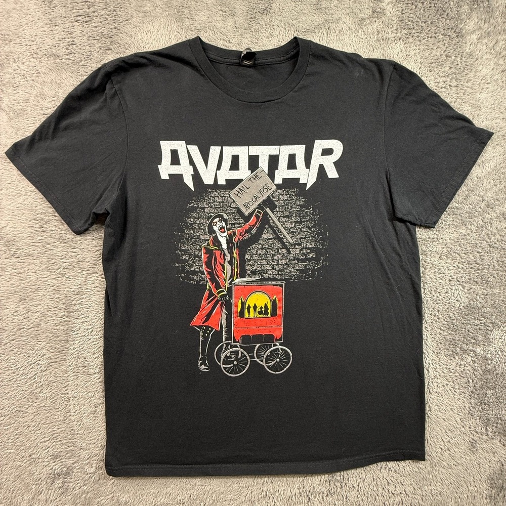 Avatar Hail The Apocalypse Band Tee L Mens Black Metal Music T-Shirt Crew Neck